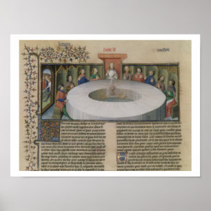 Poster Fr.120 f.524v les chevaliers de la table ronde de