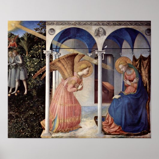 Poster Fra Angelico - Scène : Annonciation (Devant)