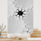 Poster Fracked Black and White Cracked Fractal Abstract (Cuisine)