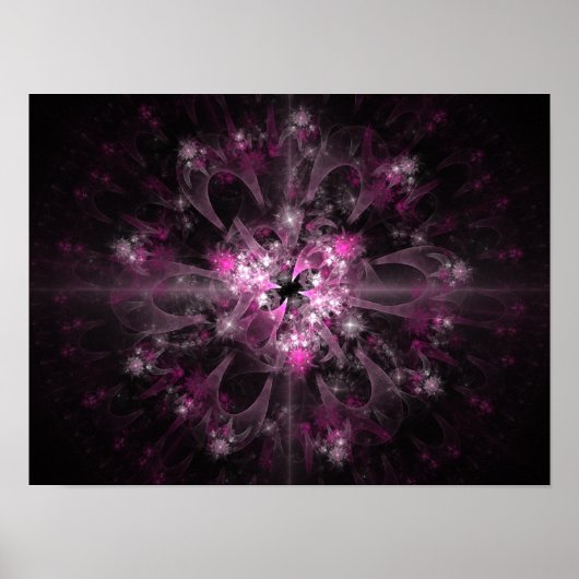 Poster Fractage Noir Et Rose (Devant)