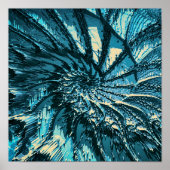 Poster Fractage Turquoise en rotation (Devant)