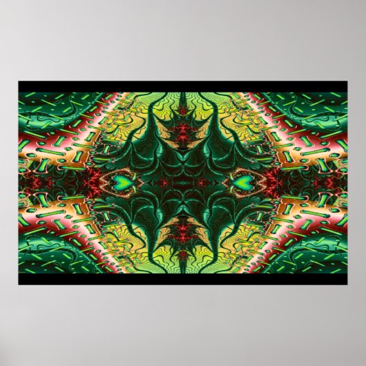 Poster Fractal 3D symétrique dépoli (Devant)