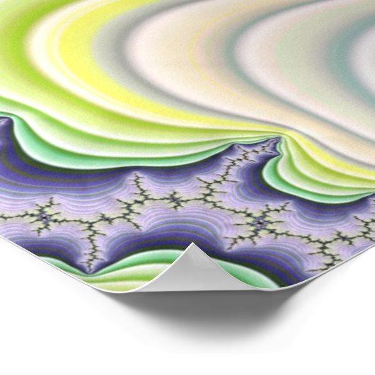 Poster Fractal Abstract Pastel Striped Layers with Quote (Coin)