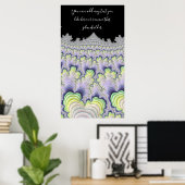 Poster Fractal Abstract Pastel Striped Layers with Quote (Bureau à domicile)