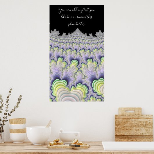 Poster Fractal Abstract Pastel Striped Layers with Quote (Cuisine)