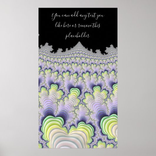 Poster Fractal Abstract Pastel Striped Layers with Quote (Devant)