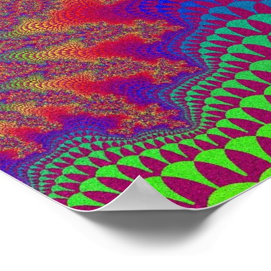 Poster Fractal arc-en-ciel coloré (Coin)