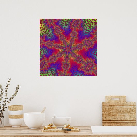 Poster Fractal arc-en-ciel coloré (Cuisine)