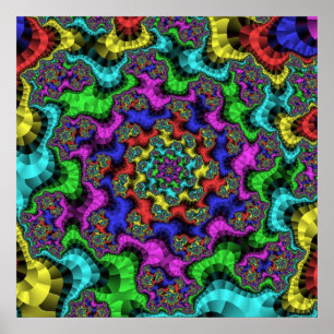 Poster Fractal arc-en-ciel coloré