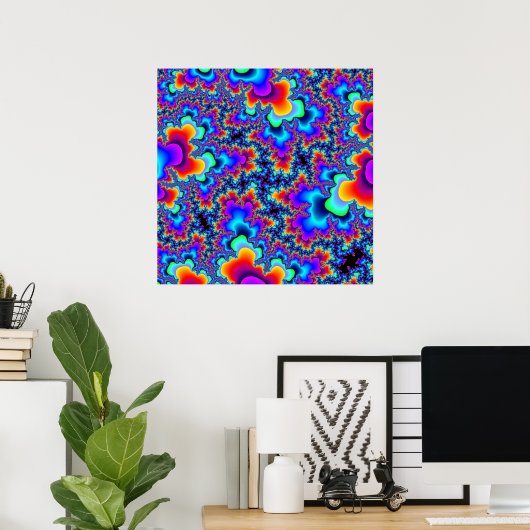 Poster Fractal Arc-en-ciel personnalisé (Bureau à domicile)