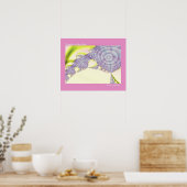Poster Fractal Art Purple Heart (Cuisine)