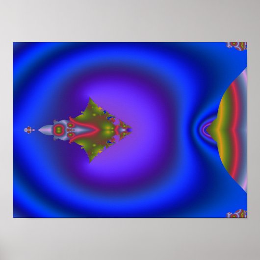 Poster Fractal bleu profond (Devant)