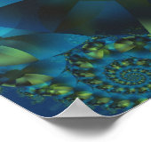 Poster Fractal Blue & Green Spiral (Coin)