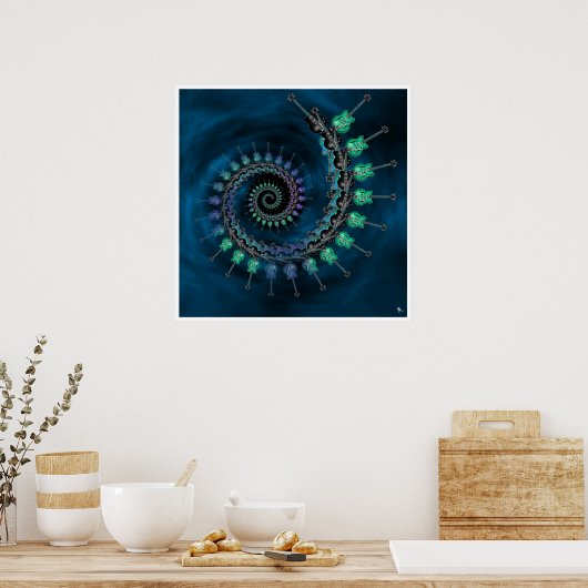 Poster fractal de guitare (Cuisine)