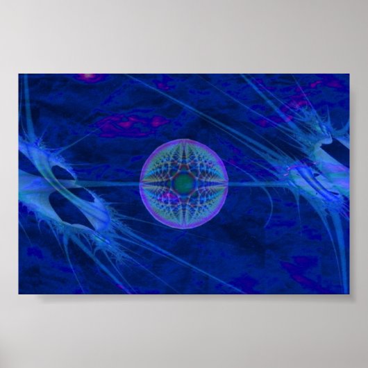 Poster Fractal En Bleu (Devant)