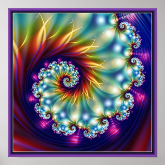 Poster Fractal floral magnifique (Devant)