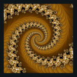 Poster Fractal Golden Double Spiral<br><div class="desc">Cette double spirale est faite d'innombrables autres doubles spirales. Cette image détaillée provient du set Mandelbrot.</div>