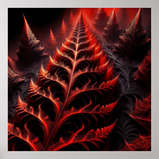 Poster Fractal Highway Runs Between Fractal Spires