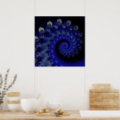 Poster Fractal "Hurricane" Blue Swirl (Cuisine)