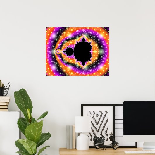 Poster Fractal Mandelbrot Orange Rose (Bureau à domicile)