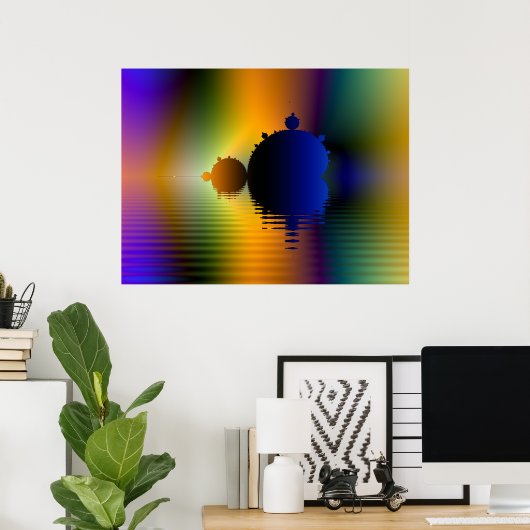 Poster fractal Mandelbrot Voyage (Bureau à domicile)