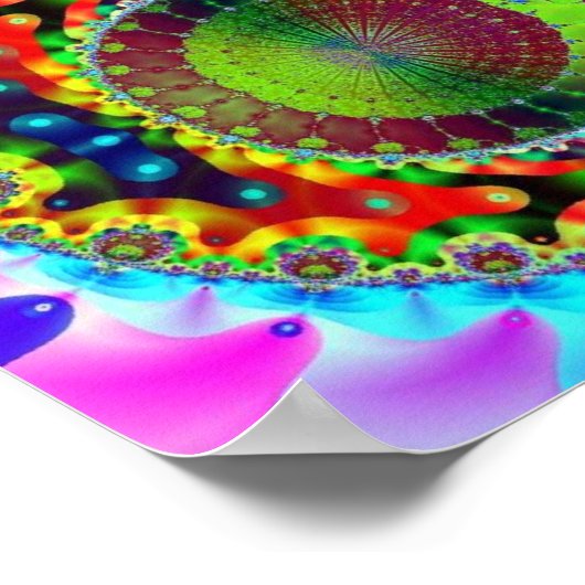 Poster Fractal néon psychédélique (Coin)