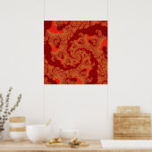 Poster Fractal rouge et orange coloré (Cuisine)