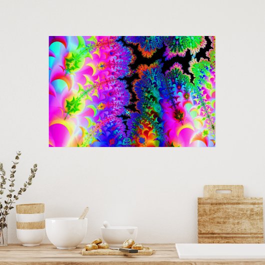 Poster Fractal Tie Dye (Cuisine)