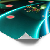 Poster Fractale à fleurs turquoise (Coin)