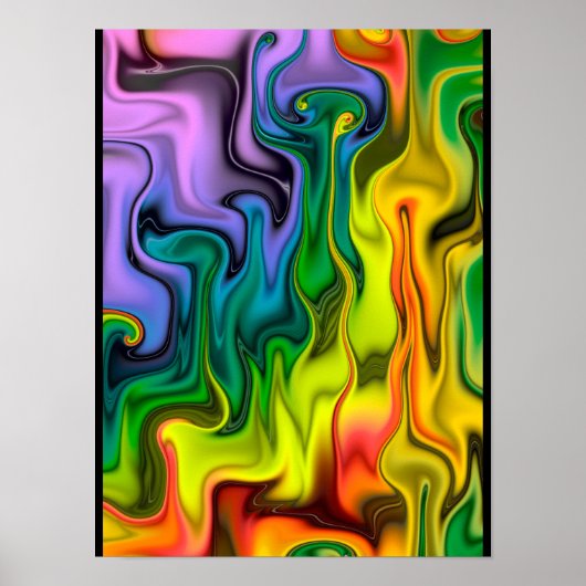 Poster Fractale Abstrait Coloré (Devant)