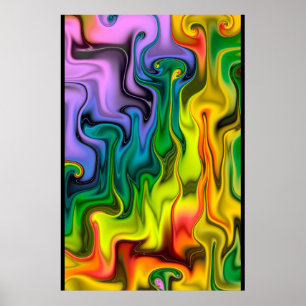 Poster Fractale Abstrait Coloré