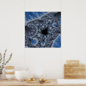 Poster Fractale Abstraite Bleu Noir (Cuisine)