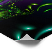 Poster Fractale aquatique violet et vert (Coin)
