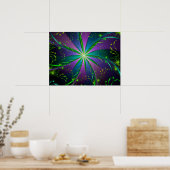 Poster Fractale aquatique violet et vert (Cuisine)