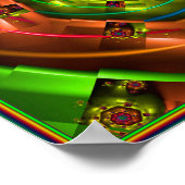 Poster Fractale arc-en-ciel géométrique (Coin)