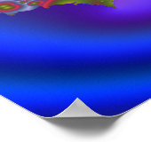 Poster Fractale bleu profond (Coin)