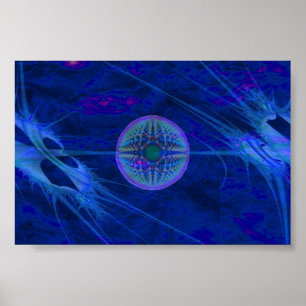 Poster Fractale dans le bleu