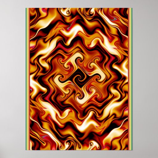 Poster Fractale de feu tourbillonnant (Devant)