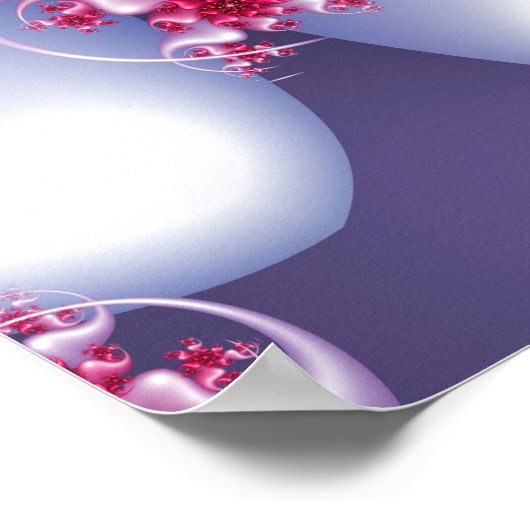 Poster Fractale de fleur blanche (Coin)