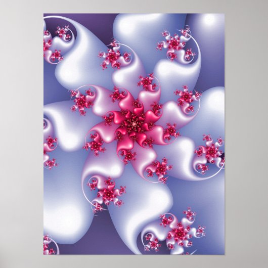 Poster Fractale de fleur blanche (Devant)