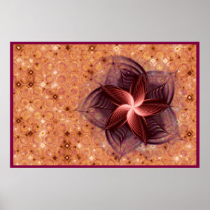 Poster Fractale de fleur de cuivre