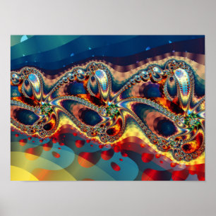 Poster Fractale de fleur de galaxie