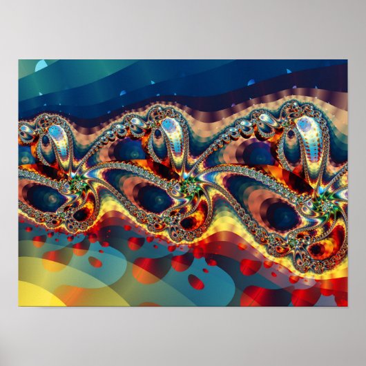 Poster Fractale de fleur de galaxie (Devant)