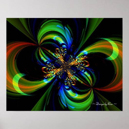 Poster Fractale de flux peint (Devant)