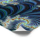 Poster Fractale de Mandelbrot bleue et rouge (Coin)