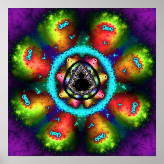 Poster Fractale de Mandelbrot psychédélique (Devant)