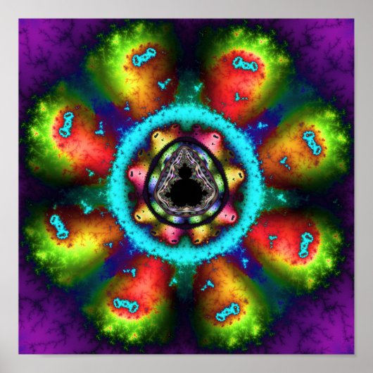 Poster Fractale de Mandelbrot psychédélique (Devant)