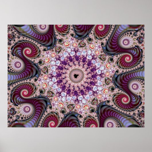 Poster Fractale de Mandelbrot violette (Devant)
