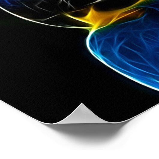 Poster fractale de perroquet bleu numérique (Coin)