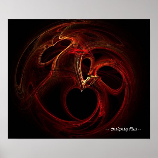 Poster Fractale déchirée de coeurs (Devant)